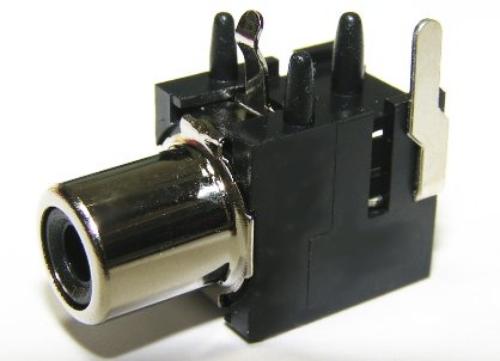 RCA Jack PCB Mount Right Angle Black